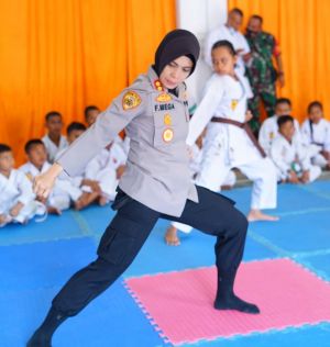 Hadiri Ujian Kenaikan Tingkat Inkado, Kapolres Tebo Tampil di Peragaan