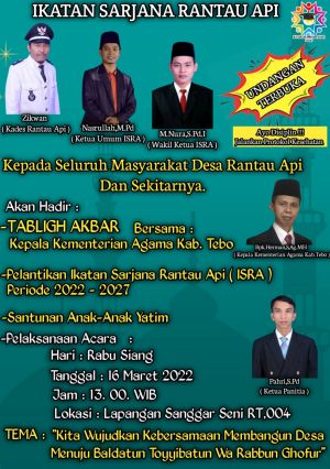 Besok Ikatan Sarjana Rantau Api Gelar Tabligh Akbar