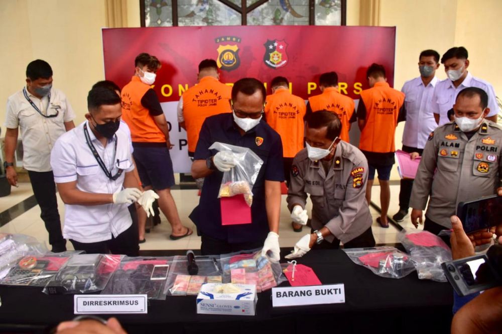 Jumpa Pers Polda Jambi Ungkap Kasus PETI di Kabupaten Bungo (Foto: istimewa)