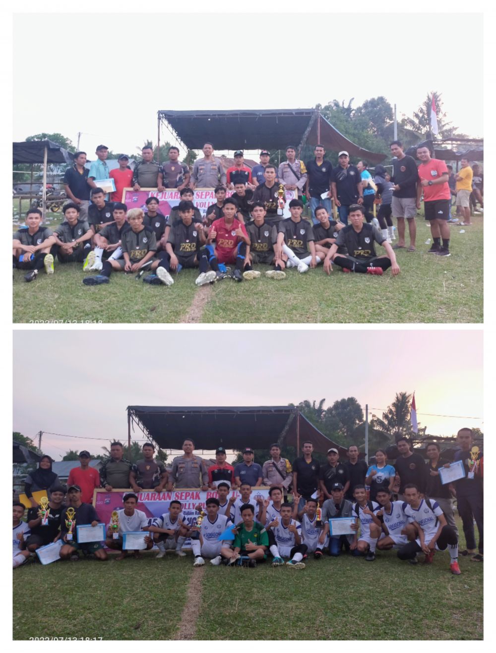 Unsur Forkopimcam Tebo Ilir, Lurah Sungai Bengkal, Panitia dan Tim Juara I dan II U 16 (Foto: jambiprima.com- Tri Ikhsan) 