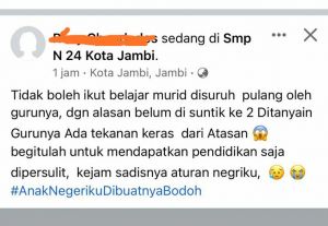 Viral Dugaan Siswa di Kota Jambi Diusir Pulang, Ini Kata Kepala Sekolah 