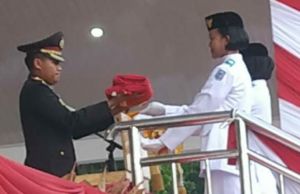 Kapolres Merangin jadi Inspektur Upacara Penurunan Bendera 