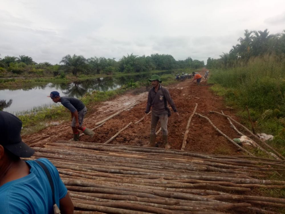 Kepala Desa Jatimulyo Perbaiki Jalan Desa yang Berlubang 