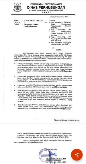 Awal Januari 2023, Truk Batubara Harus Pakai Nomor Lambung 