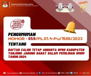 KPUD Umumkan Daftar Calon Tetap DPRD Kabupaten Tanjabbarat