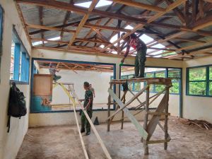 Ini Progres Rehab Madrasah Nurul Falah Program TMMD Kodim Bute ke 123