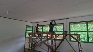 Ini Progres Pekerjaan Rehab Madrasah Nurul Falah Program TMMD ke 123