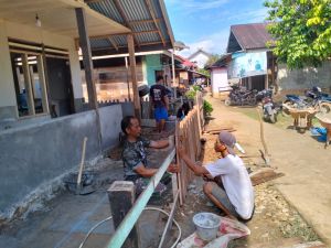 Dibuatkan Pagar, RTLH program TMMD Milik Hendri Terlihat Indah