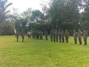 Hari Ini Personil Satgas Gelar Gladi Upacara Penutupan TMMD ke 123 di Lapangan