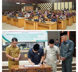 KM Pimpin Rapurna Penyampaian Rekomendasi LKPJ Bupati Tebo 2024