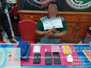 Satresnarkoba Polres Tebo Tangkap Pengedar Sabu, BB Seberat 82,93 Gram Diamankan