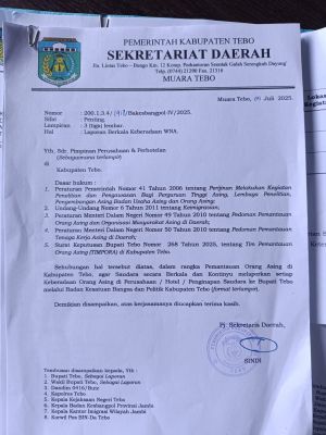 Mendeteksi Keberadaan Orang Asing, Kesbangpol Tebo Surati Pengusaha dan Ponpes