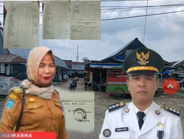 Tampak kios pasar rantau panjang depan kantor kelurahan