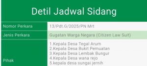 Lima Orang Kades di Tebo Digugat Ke Pengadilan, Ini Masalahnya