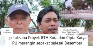 Proyek RTH Merangin Molor, Janji Kabid Cipta Karya Dipertanyakan