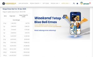 Harga Emas Antam Stabil, 1 Gram Dibanderol Rp2,88 Juta