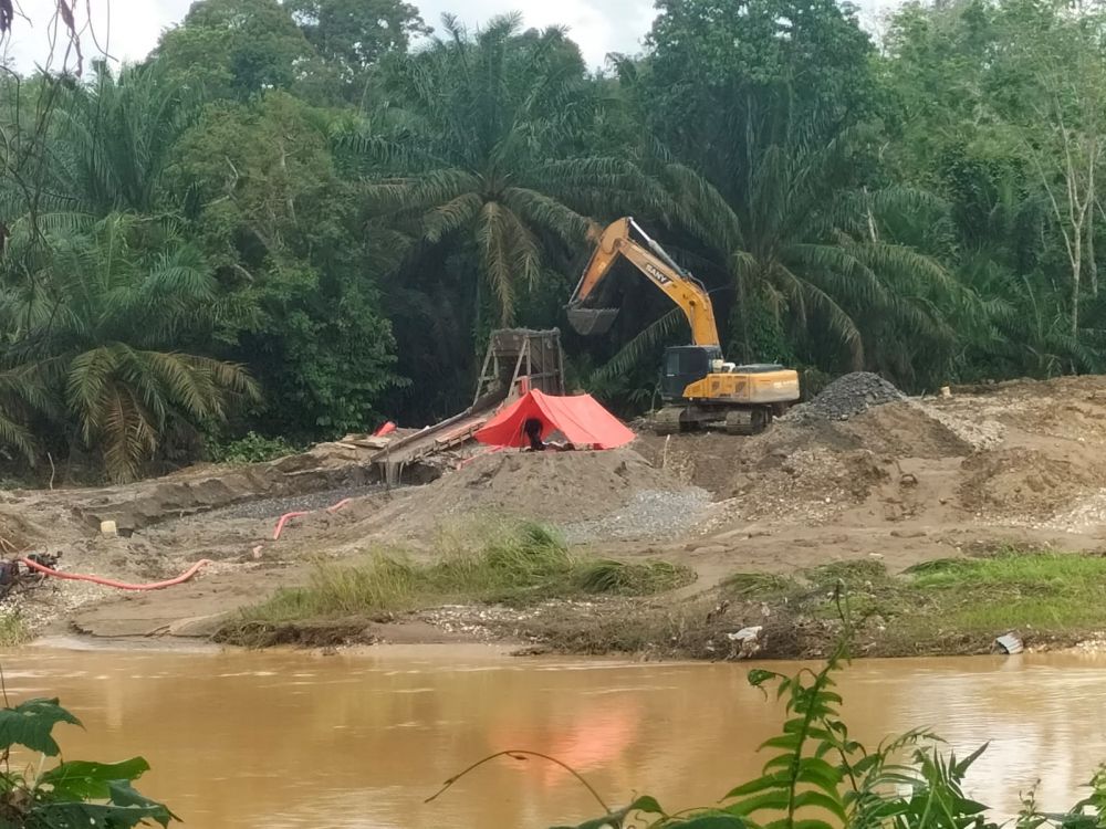 Empat Excavator Diduga Beroperasi untuk PETI di Desa Nibung, Kades Sebut Hanya Steking Sawit