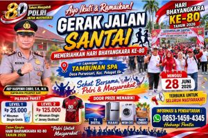 Meriahkan Hari Bhayangkara ke-80, Polsek Pelepat Ilir Ajak Warga Ikut Gerak Jalan Santai
