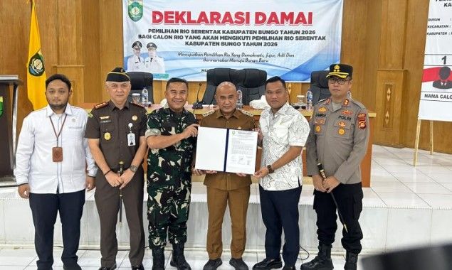 Deklarasi Damai Pilrio 2026 Digelar, Bupati Bungo Ajak Calon Rio Jaga Persatuan