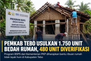 Tebo Dipastikan Dapat 480 Bedah Rumah, Ribuan RTLH Masih Menunggu Bantuan
