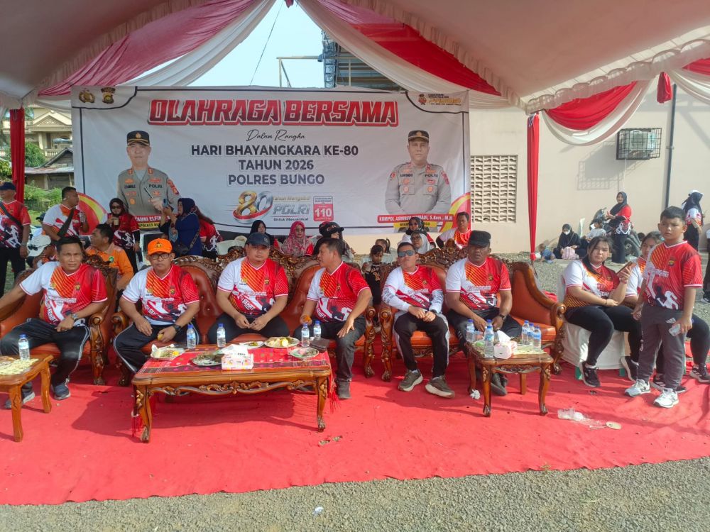 Sambut Hari Bhayangkara ke-80, Polres Bungo Gelar Olahraga Bersama di Pelepat Ilir