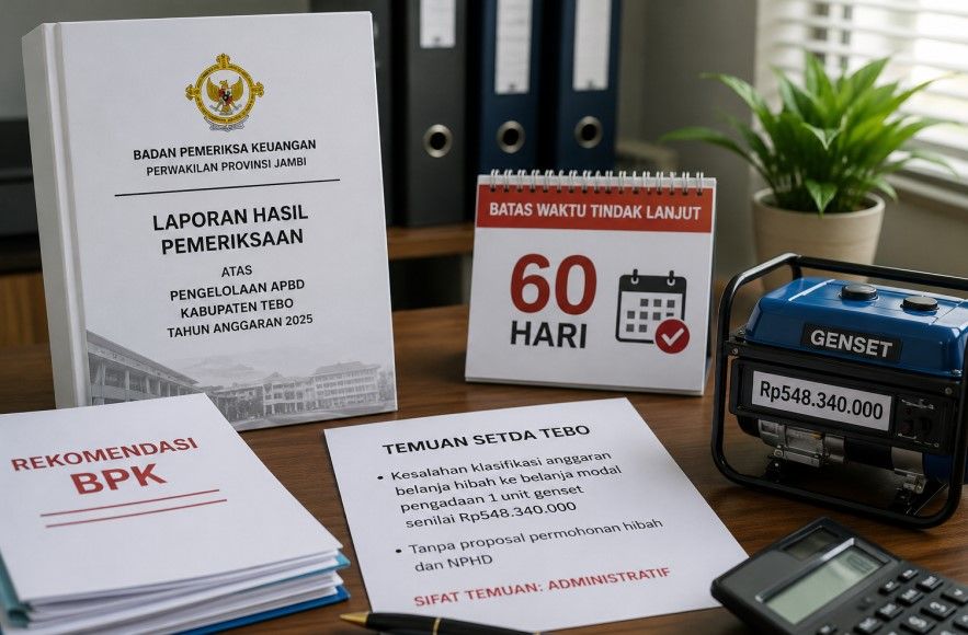 BPK Soroti Genset Rp548 Juta di Setda Tebo, Inspektorat Beri Penjelasan