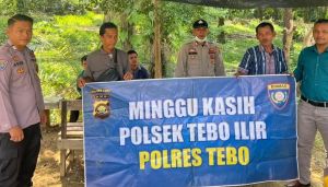 Bhabinkamtibmas Polsek Tebo Ilir Gelar Minggu Kasih, Sampaikan Pesan Kamtibmas kepada Warga