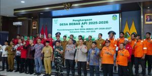 Wabup Tebo Hadiri Penyerahan Penghargaan Desa Bebas Api, Perkuat Komitmen Cegah Karhutla