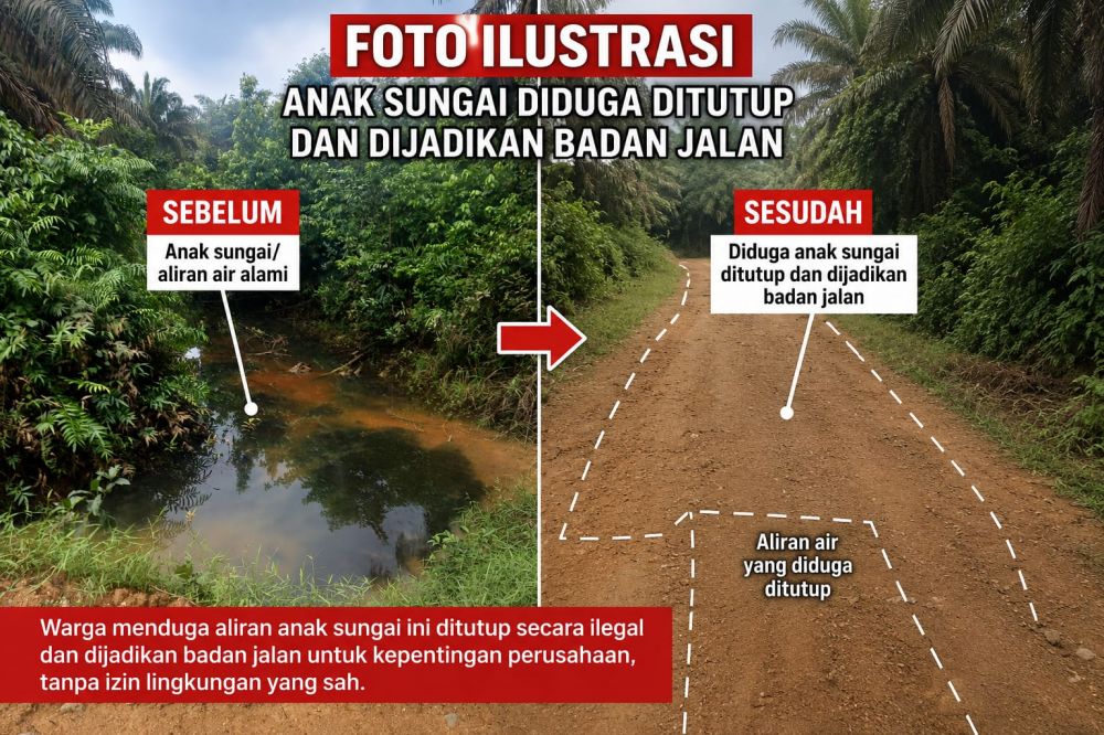 PT SKU Disorot! Warga Tebo Laporkan Dugaan Alih Alur Sungai ke DLH