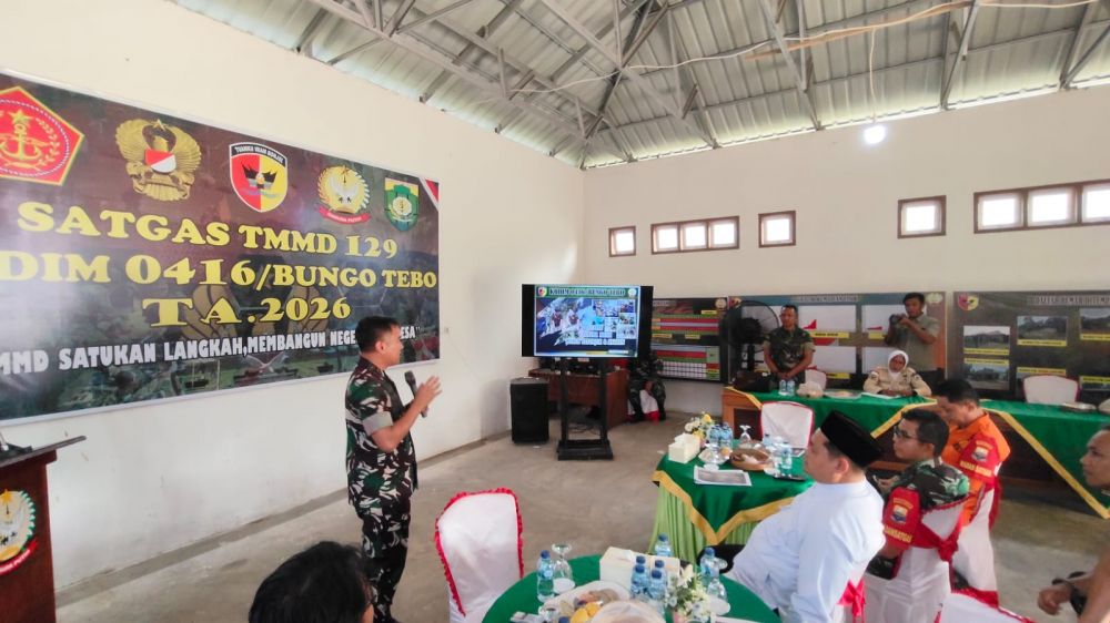 Dandim 0416/Bungo Tebo Paparkan Progres TMMD ke-129 di Hadapan Danrem 042/Gapu
