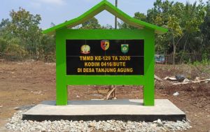 Simbol Gotong Royong TNI dan Warga, Tugu Prasasti TMMD Ke-129 Rampung Dibangun