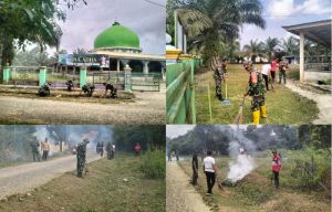 Tanamkan Semangat Gotong Royong, Satgas TMMD Ke-129 Bersihkan Fasilitas Umum Bersama Warga