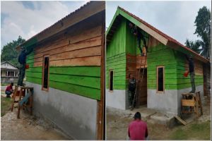 Pengecatan Percantik Rumah Maskur Hanapi, Rehabilitasi RTLH Hampir Rampung
