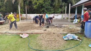 Warga Gotong Royong Bangun Gedung Baru TK Cahaya Hati di Tebo Ilir