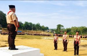 Hari Pramuka ke-65, Pemdes Purwodadi Gelar Upacara Libatkan Santri Ponpes Al Amanah