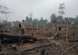 Hotspot Terdeteksi di Tebo, Babinsa dan Bhabinkamtibmas Turun Langsung Cegah Karhutla