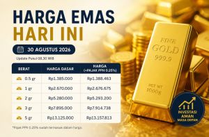 Harga Emas Hari Ini 30 Agustus 2026, 1 Gram Tembus Rp2,67 Juta