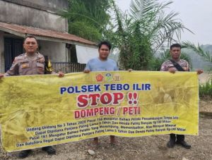 Polsek Tebo Ilir Ingatkan Warga, Aktivitas PETI Terancam Pidana