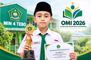 Siswa MIN 4 Tebo Juara 1 Matematika Terintegrasi OMI 2026 Tingkat Kabupaten