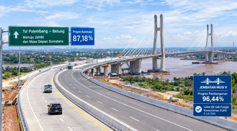 Tol Palembang-Betung Capai 87 Persen, Konektivitas Menuju Jambi Terus Dikebut