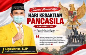Hari Kesaktian Pancasila, Ketua Fraksi Golkar DPRD Tebo Ajak Jaga Keutuhan NKRI