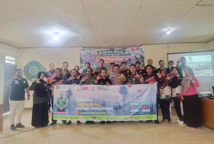 Pemdes Sungai Jernih Bersama Babinsa dan Balai TNBD Sosialisasikan Pencegahan Karhutla