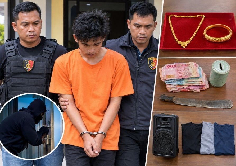 Pemuda 20 Tahun di Sarolangun Ditangkap, Diduga Gasak Emas 25 Mayam dan Uang Rp 9,8 Juta