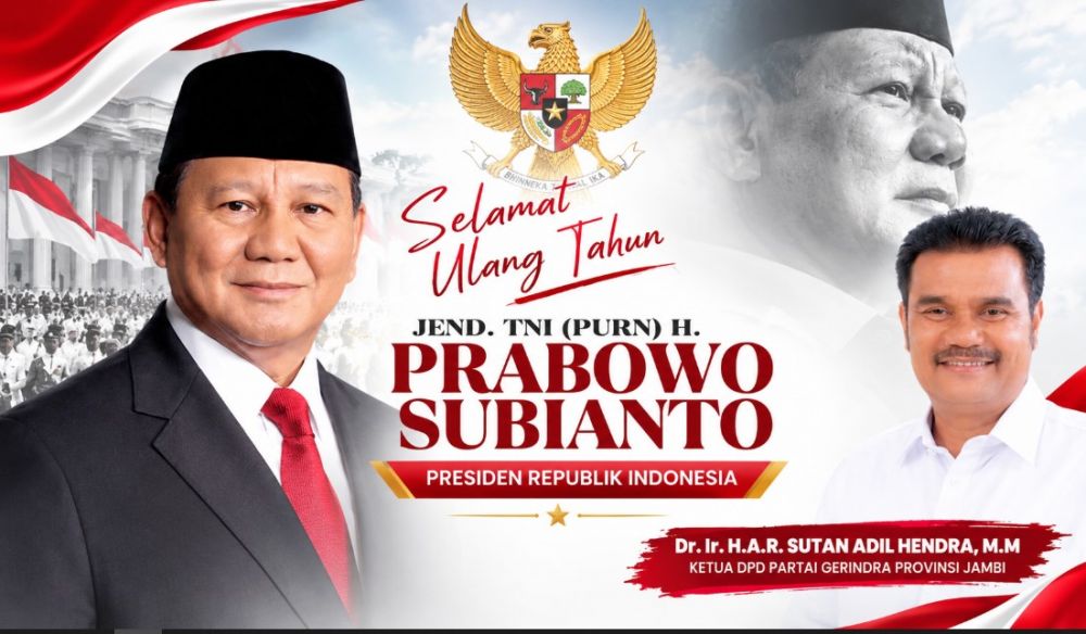 HUT ke-75 Prabowo, SAH Ajak Kader Gerindra Jambi Perkuat Pengabdian