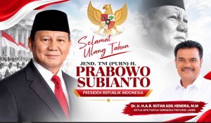 HUT ke-75 Prabowo, SAH Ajak Kader Gerindra Jambi Perkuat Pengabdian