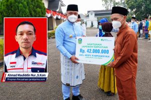 HUT Tebo ke-27, Bupati Tebo Serahkan Santunan BPJS untuk Alm Pemred Jambiprima.com!