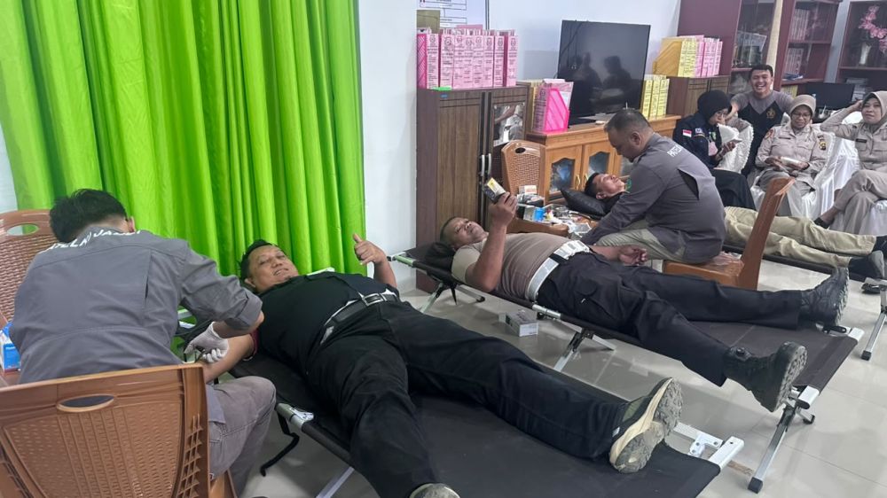 HUT ke-75 Humas Polri, Polres Bungo Gelar Donor Darah Diikuti 62 Peserta